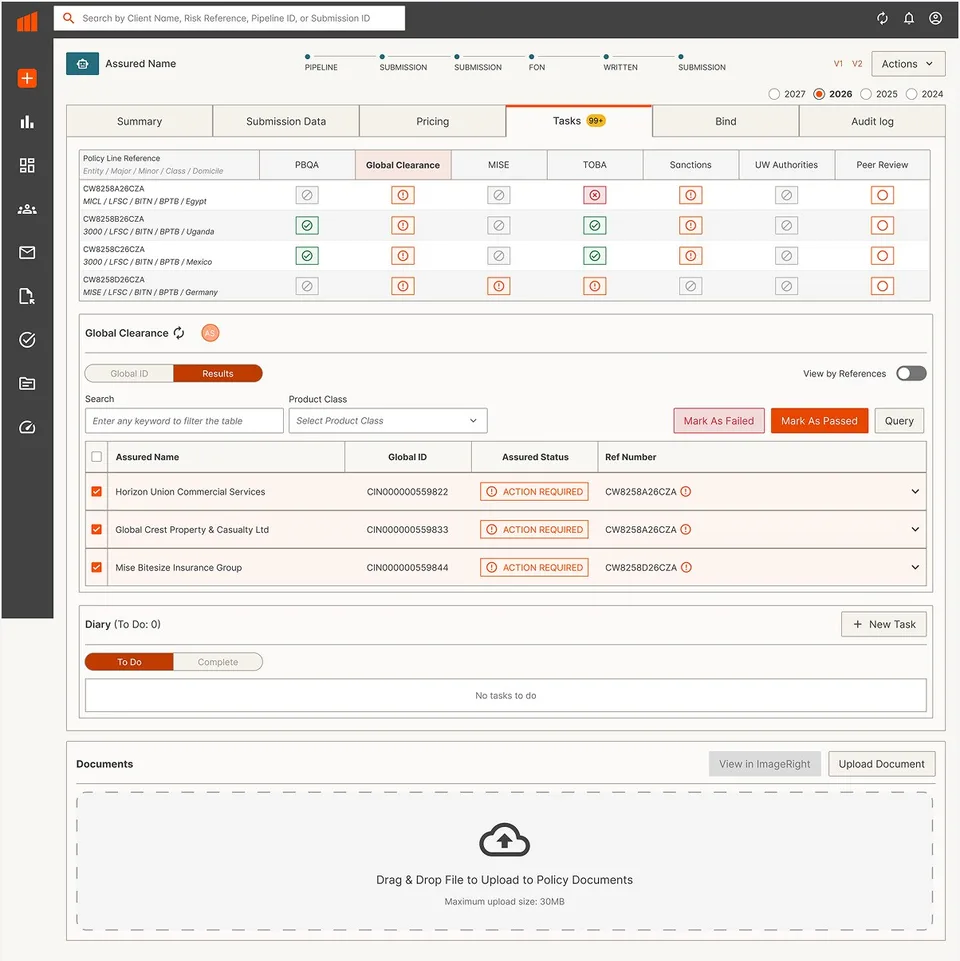 Task after the redesign